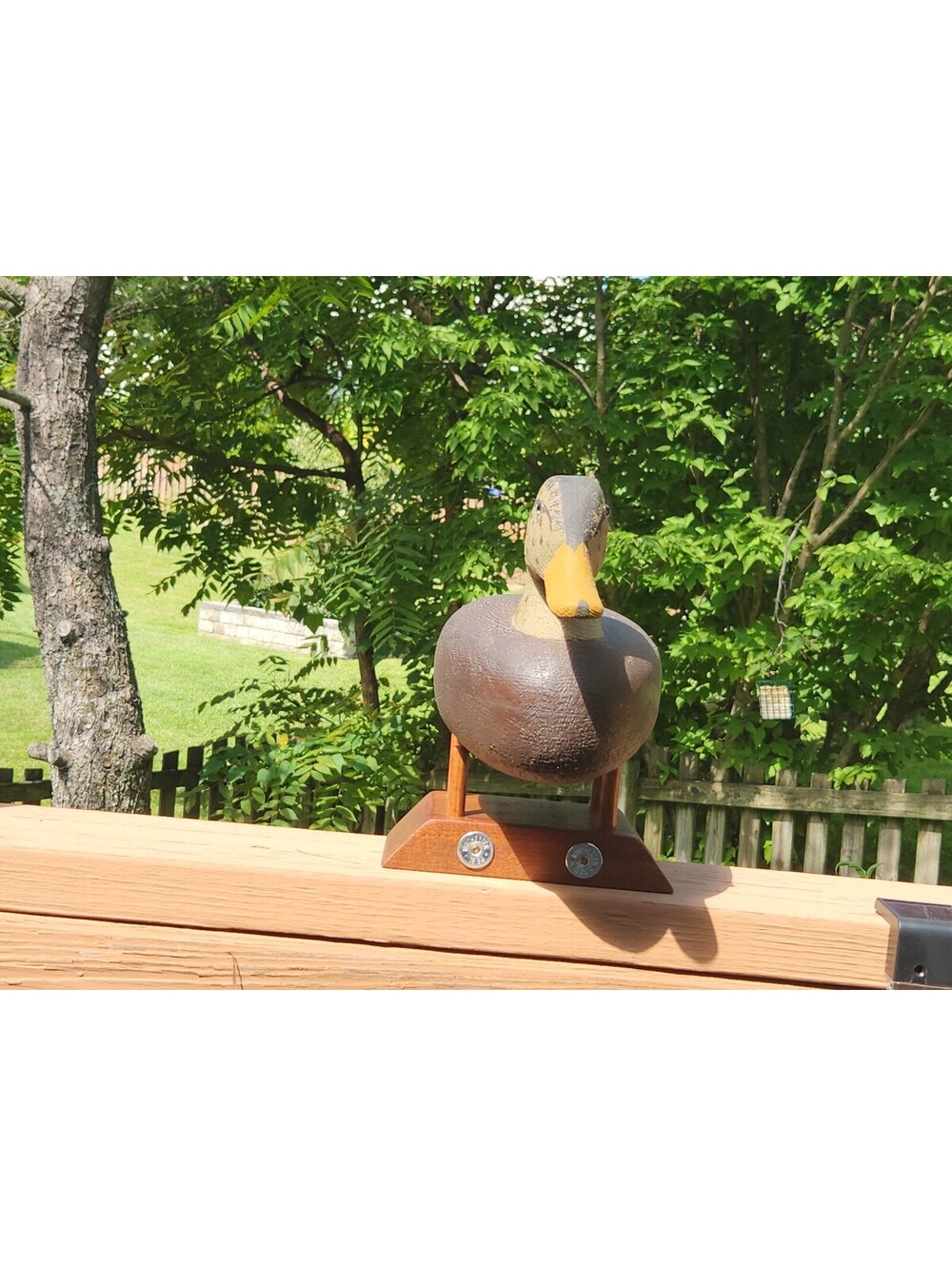 Vintage Mallard Duck Decoy Wood Carving Folk Art Weight Removed
